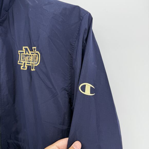 CHAMPION NOTRE DAME RARE EMBROIDERED FOOTBALL JACKET X LARGE WITH‎ HOOD - Picture 4 of 12